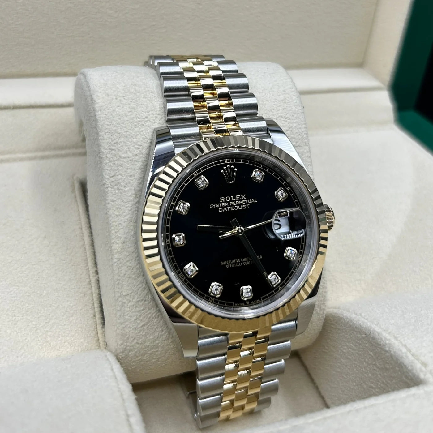 Rolex Datejust 41 Black Diamond Dial Two Tone on Jubilee 126333