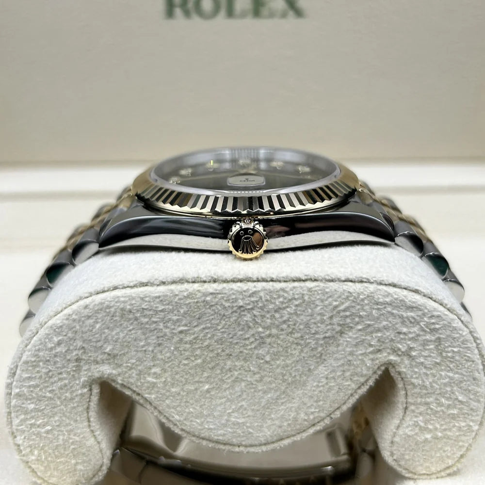 Rolex Datejust 41 Black Diamond Dial Two Tone on Jubilee 126333
