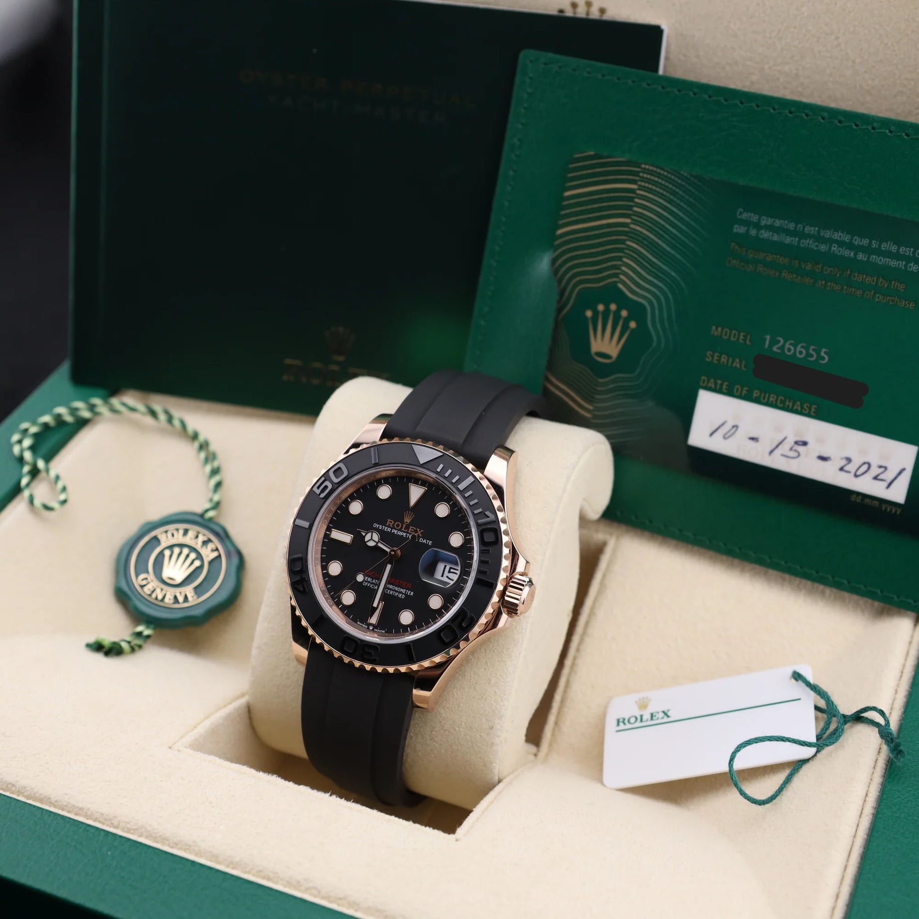 Rolex Yacht-Master 40 Rose Gold on Oysterflex 126655 - 2021