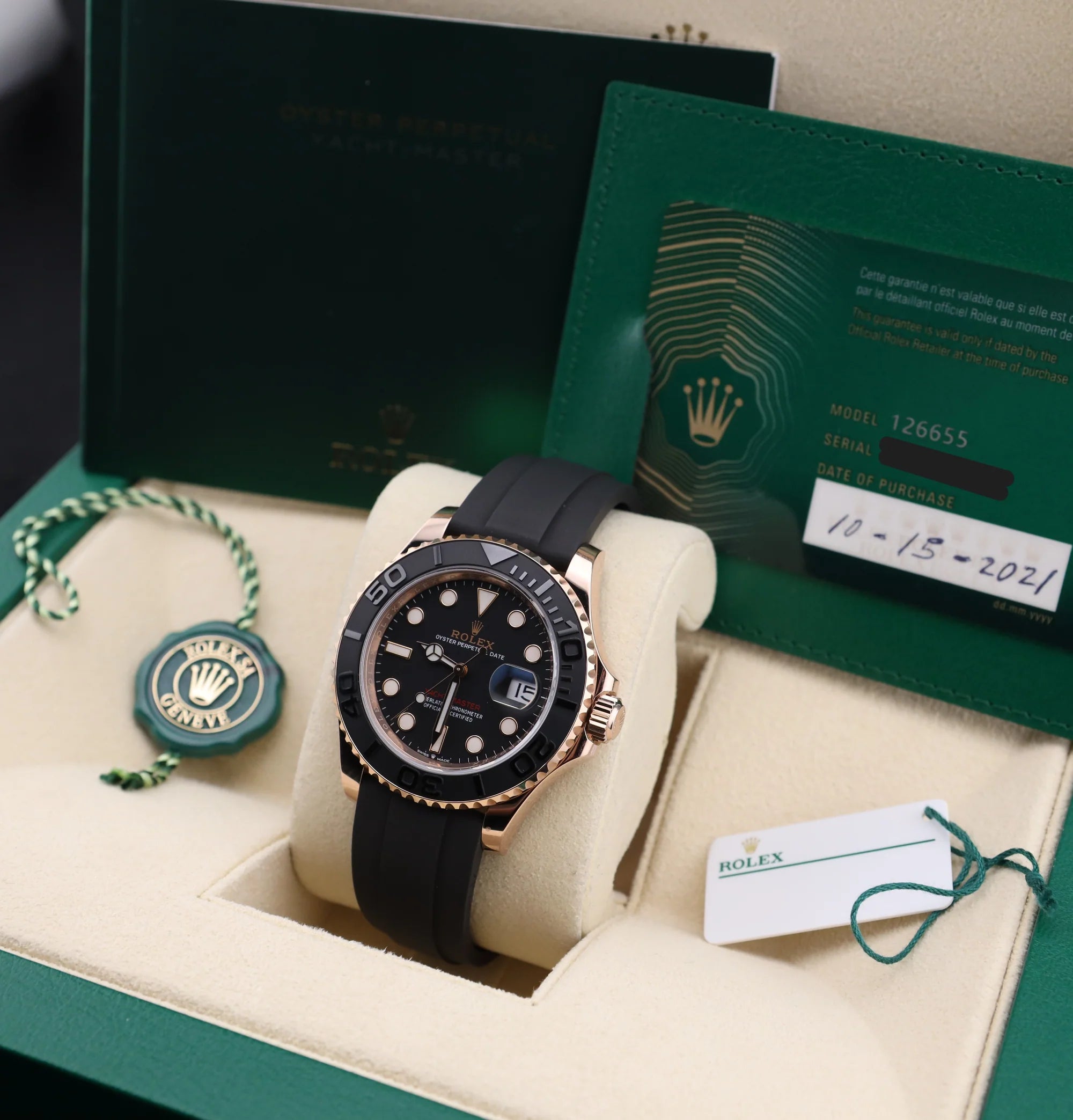 Rolex Yacht-Master 40 Rose Gold on Oysterflex 126655 - 2021