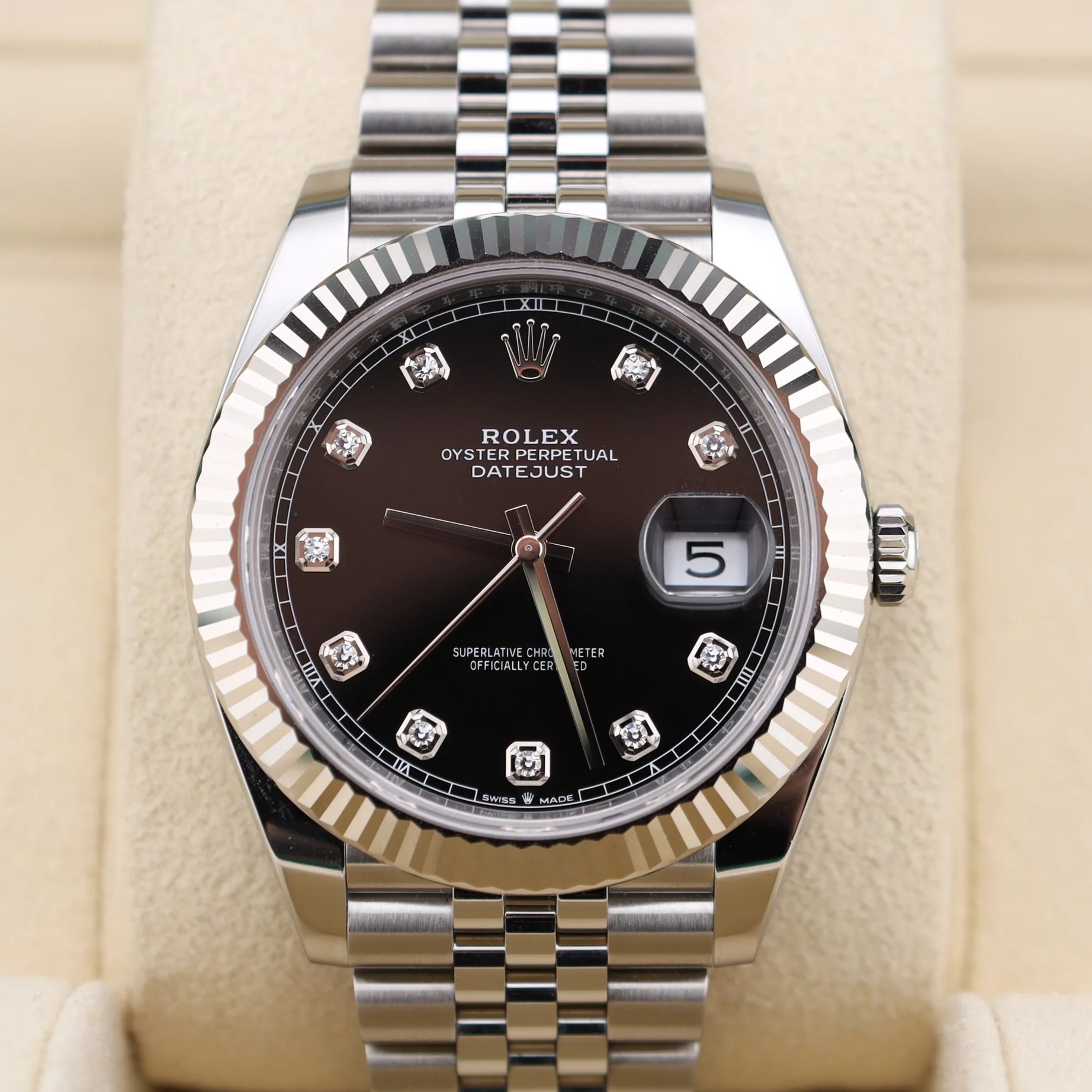 olex Datejust 41 Black Diamond Dial on Jubilee 126334