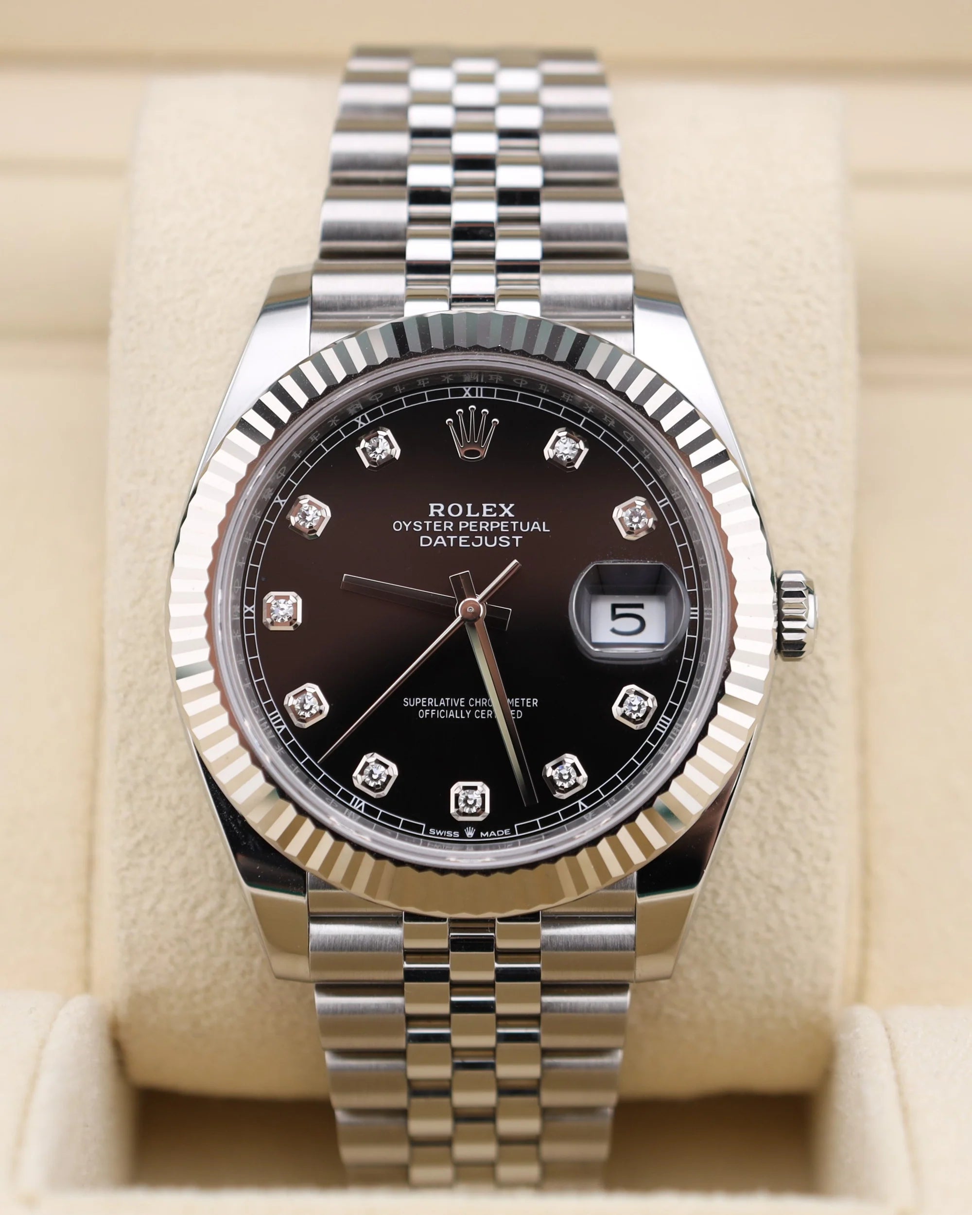 olex Datejust 41 Black Diamond Dial on Jubilee 126334