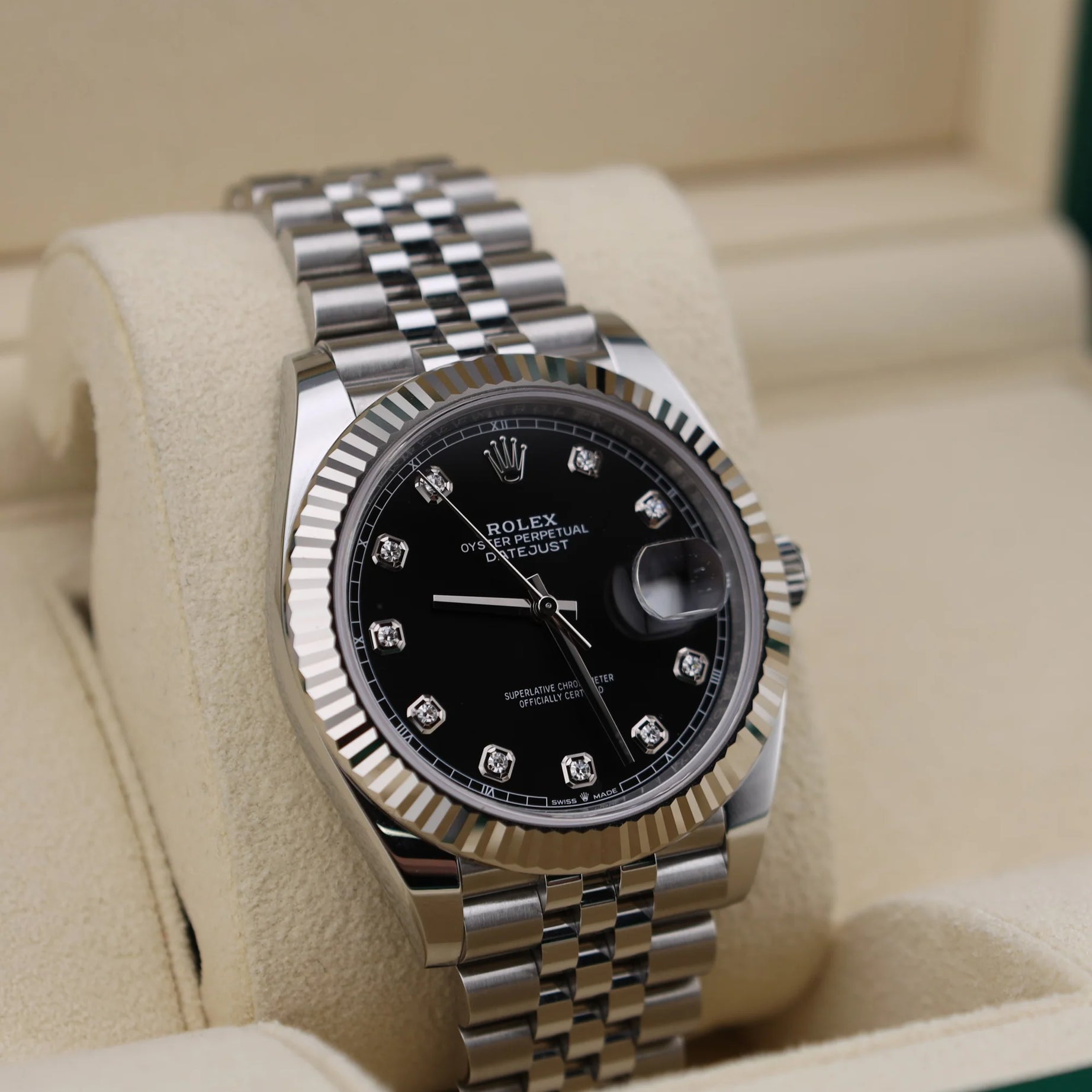 olex Datejust 41 Black Diamond Dial on Jubilee 126334